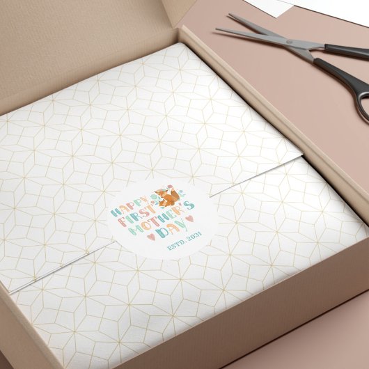 ファーストパーソナライズされたマザーズデイボホおもしろいタイポグラフィ ラウンドシール