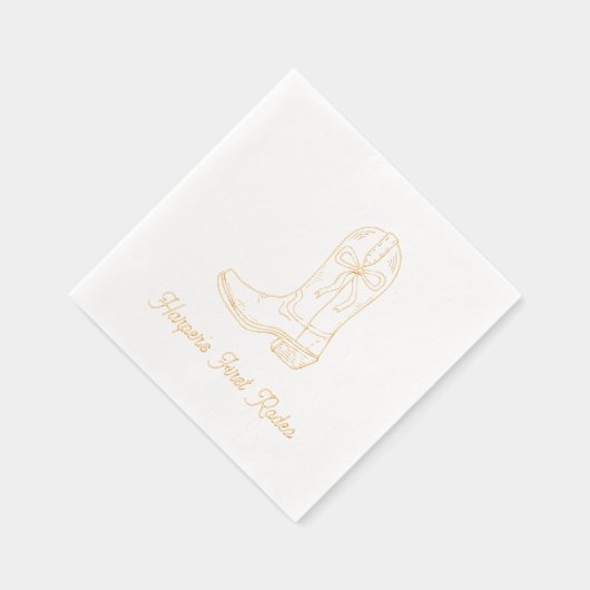 ファーストパーソナライズされたロデオ誕生日金ゴールドナプキンス 箔ナプキン (右)