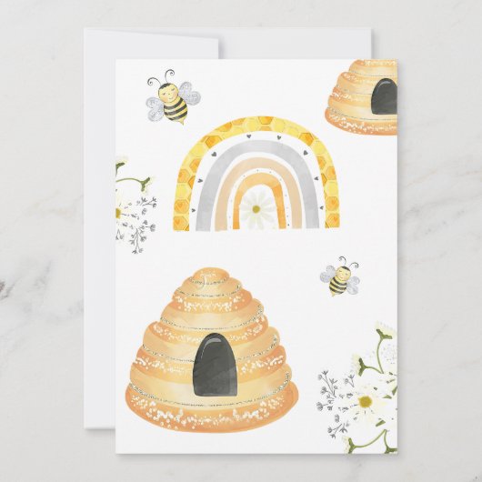 ファーストビーデイのまわりにガールズ誕生日 招待状 (裏面)