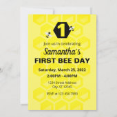 ファーストビーデイ誕生日招待状ハニカムデザイン 招待状 (裏面)