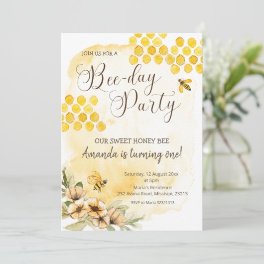 ファーストビーバースデーパーティーの招待 招待状 (スタンド正面)