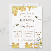 ファーストビー誕生日イエロービー&ひまわり 招待状 (正面)