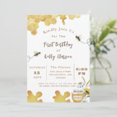 ファーストビー誕生日イエロービー&ひまわり 招待状 (スタンド正面)