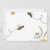 ファーストビー誕生日イエロービー&ヒマワリ写真 招待状 (裏面)