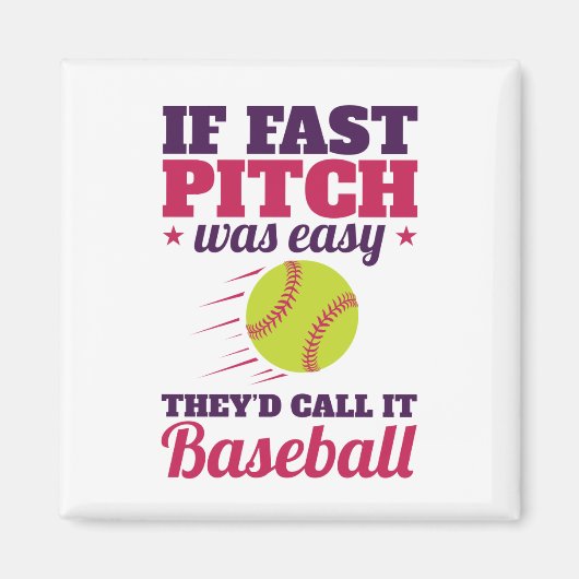 ファーストピッチもしは簡単ファーストピッチソフトボール マグネット (正面)