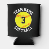 ファーストピッチソフトボールカスタムファン選手チーム&プレイヤー番号 缶クーラー (正面)