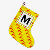 ファーストピッチソフトボールキャンディーケーンクリスマスストッキング ラージクリスマスストッキング (正面 (吊り時))