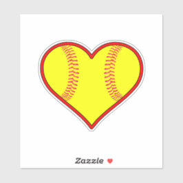 ファーストピッチソフトボールハート形状化粧スポーツ シール