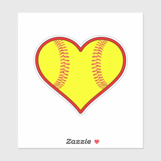 ファーストピッチソフトボールハート形状化粧スポーツ シール (シート)