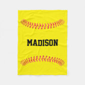 ファーストピッチソフトボール名前をカスタムするまたは文字スポーツ フリースブランケット (正面)