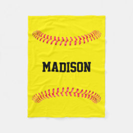 ファーストピッチソフトボール名前をカスタムするまたは文字スポーツ フリースブランケット