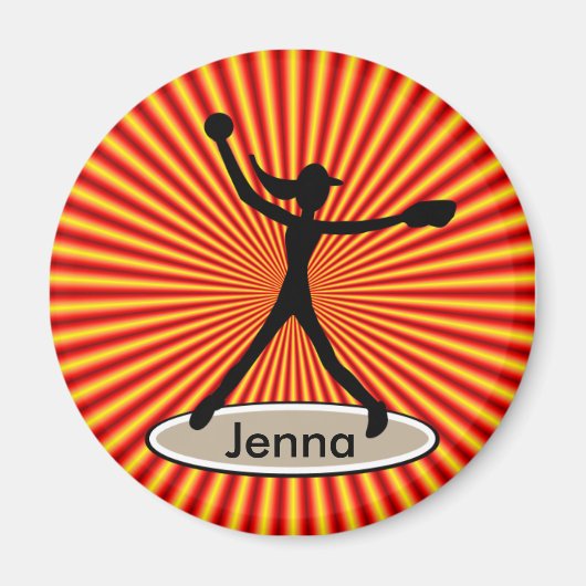 ファーストピッチソフトボール投手磁石 マグネット (正面)