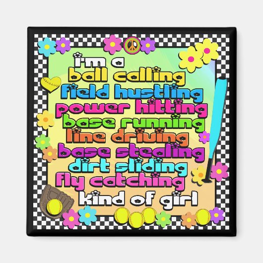 ファーストピッチソフトボール選手マグネット マグネット (正面)