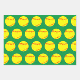 ファーストピッチソフトボール選手/チームパーティーギフト ラッピングペーパーシート