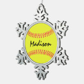 ファーストピッチソフトボール雪片クリスマスオーナメント スノーフレークピューターオーナメント (右)