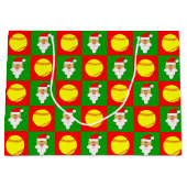 ファーストピッチソフトボール&サンタメリークリスマス ラージペーパーバッグ (正面)