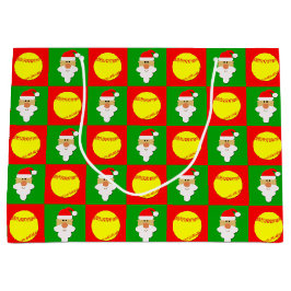 ファーストピッチソフトボール&サンタメリークリスマス ラージペーパーバッグ