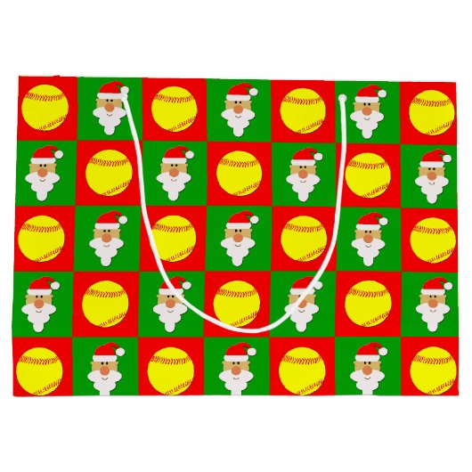 ファーストピッチソフトボール&サンタメリークリスマス ラージペーパーバッグ (裏面)