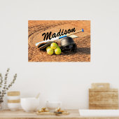 ファーストピッチパーソナライズされたソフトボール選手のポスター ポスター (キッチン)