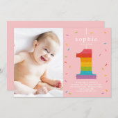 ファーストピナタベビーファーストバースデーパーティーの招待 招待状 (正面/裏面)