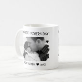 ファーストファーズデイニューダッドベビーフォト白黒   コーヒーマグカップ (正面左)