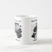 ファーストファーズデイニューダッドベビーフォト白黒   コーヒーマグカップ (中央)