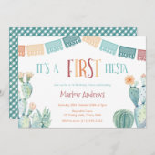 ファーストフィエスタオータムーンカラーズガール1st誕生日パーティー 招待状 (正面/裏面)