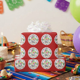 ファーストフィエスタカラフルメキシカン1歳の誕生日 ラッピングペーパー