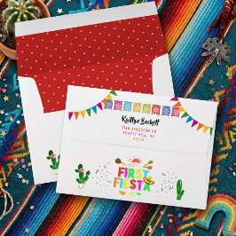 ファーストフィエスタカラフルメキシコ系1歳の誕生日パーティー 封筒