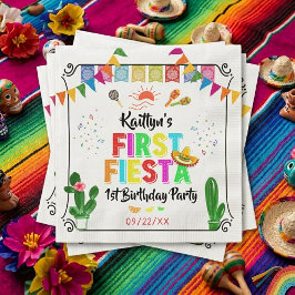 ファーストフィエスタカラフルメキシコ1歳の誕生日パーティー スタンダードカクテルナプキン