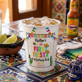 ファーストフィエスタカラフルメキシコ1歳の誕生日パーティー 紙コップ