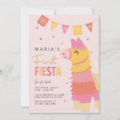ファーストフィエスタガール誕生日招待状・ピンクファースト シーズンカード (正面)