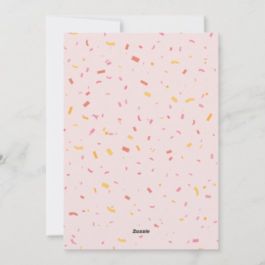 ファーストフィエスタガール誕生日招待状・ピンクファースト シーズンカード (裏面)