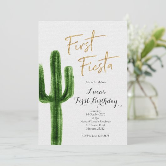 ファーストフィエスタサボス誕生日招待状 招待状 (スタンド正面)