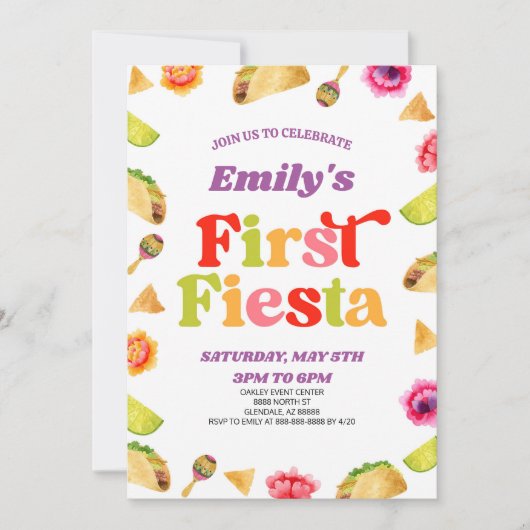 ファーストフィエスタタコ1st誕生日パーティー 招待状 (正面)