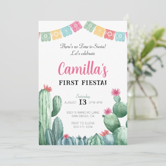 ファーストフィエスタバースデーパーティサボス招待状 招待状 (スタンド正面)