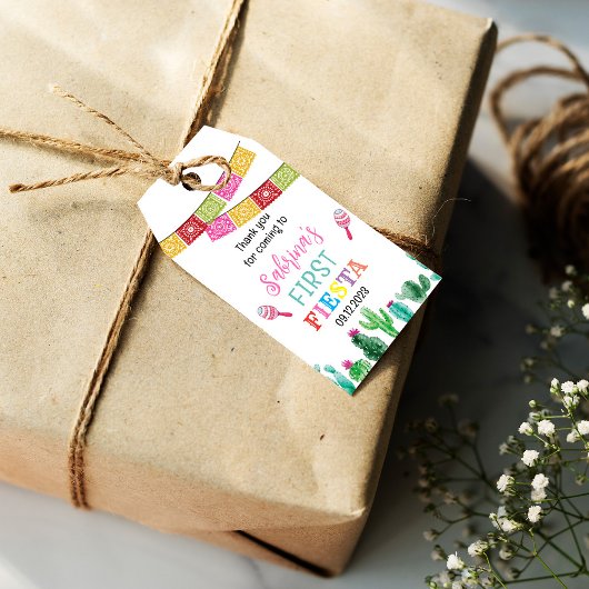 ファーストフィエスタバースデーパーティーメッセージカードガール ギフトタグ