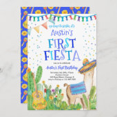 ファーストフィエスタブルーメキシコボーイ誕生日招待状 招待状 (正面/裏面)