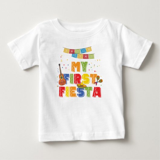ファーストフィエスタボーイ誕生日Tシャツ ベビーTシャツ (正面)