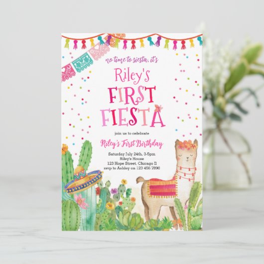 ファーストフィエスタラマカトゥスガール誕生日招待状 招待状 (スタンド正面)