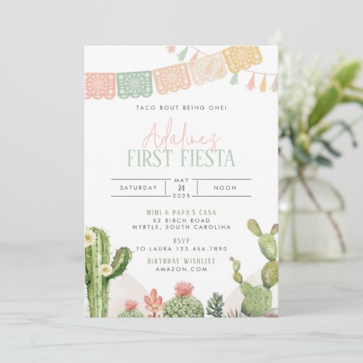 ファーストフィエスタ1st誕生日パーティの招待状 招待状 (スタンド正面)