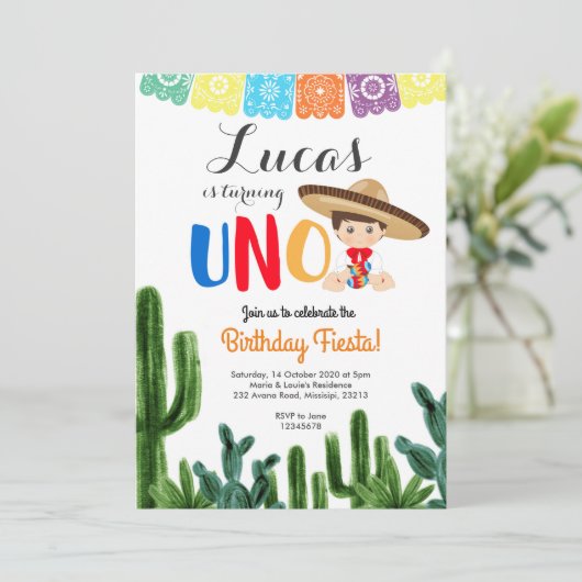 ファーストフィエスタUNOサボス誕生日招待状 招待状 (スタンド正面)