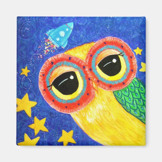 ファーストフクロウ宇宙 マグネット (正面)