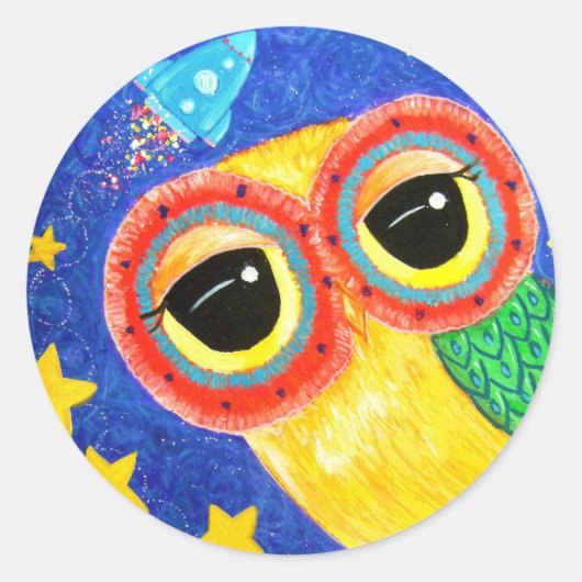 ファーストフクロウ宇宙 ラウンドシール (正面)