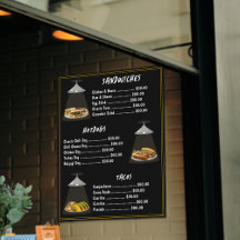 ファーストフードのメニュー サンドイッチ | ホットドッグ | タコス ブラック