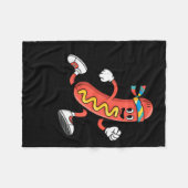 ファーストフードの面白いジョーク 運動 ジョギング ランニング ジム フリースブランケット (正面(横))