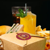 ファーストフードカスタムレストランのロゴ名とアイコン ラウンドシール