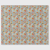 ファーストフードジャンクフードピザバーガーホットドッグ ラッピングペーパー (フラット)