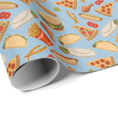 ファーストフードジャンクフードピザバーガーホットドッグ ラッピングペーパー (ロールコーナー)