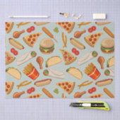 ファーストフードジャンクフードピザバーガーホットドッグ 薄葉紙 (クラフト)